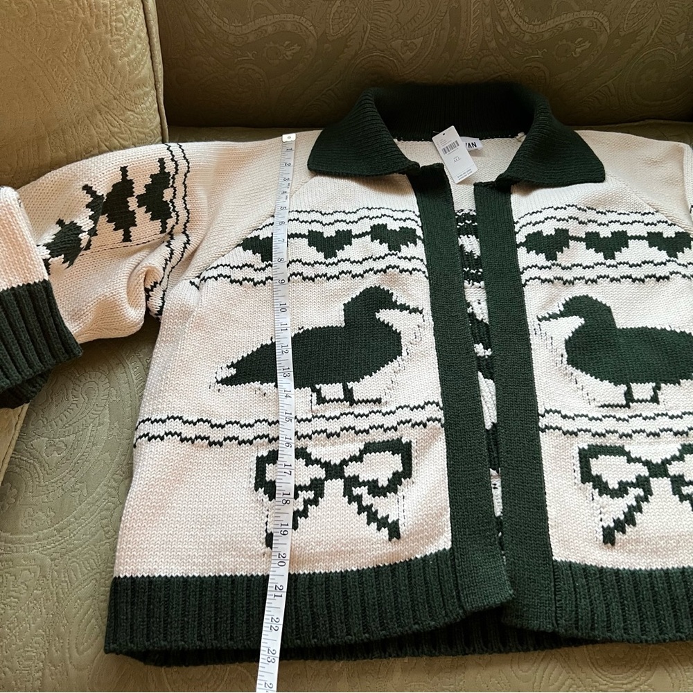 NWT Anthropologie Bel Kazan Knitted Duck Icon Cardigan Sweater One Size - Picture 10 of 16